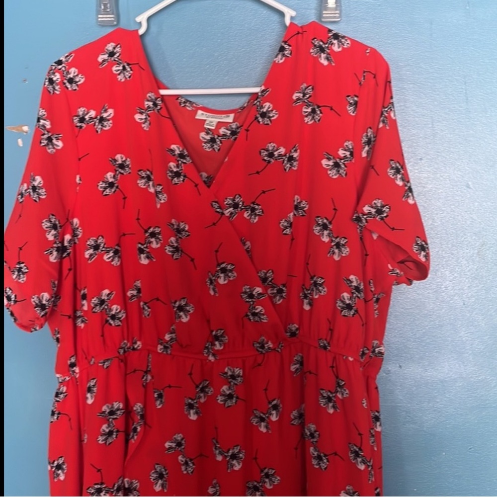 Hi-low Red Dress floral